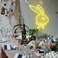 Hasenkopf mit Schleife LED-Neonschild Wohnzimmer Schlafzimmer
