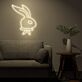 Hasenkopf mit Schleife LED-Neonschild Wohnzimmer Schlafzimmer