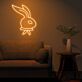 Hasenkopf mit Schleife LED-Neonschild Wohnzimmer Schlafzimmer