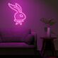 Hasenkopf mit Schleife LED-Neonschild Wohnzimmer Schlafzimmer