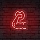 gebeugter Bizeps LED-Neonschild Fitnessstudio Home Gym
