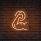 gebeugter Bizeps LED-Neonschild Fitnessstudio Home Gym
