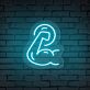 gebeugter Bizeps LED-Neonschild Fitnessstudio Home Gym