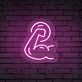 gebeugter Bizeps LED-Neonschild Fitnessstudio Home Gym