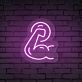 gebeugter Bizeps LED-Neonschild Fitnessstudio Home Gym