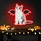 Add a Purr-fect Glow to Your Space: Neon Cat Portrait Wings Personalized UV Neon Sign for Home Decor, Office Charm, and Unique Party Highlight.
