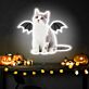 Katze mit Fledermausflügeln LED-Neonschild für Wohnzimmer Halloween