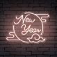 Bring the Glow to Your Celebrations and Spaces: New Year Clouded Moon Festive Neon Sign for Bars, Weddings, and Home Ambiance.