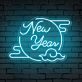 Bring the Glow to Your Celebrations and Spaces: New Year Clouded Moon Festive Neon Sign for Bars, Weddings, and Home Ambiance.
