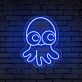 Brighten Up Any Space: Octopus Cute Neon Sign Perfect for Bedroom, Office, or Party Ambiance.