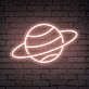 Planet mit Ring LED-Neonschild Wohnzimmer Bar