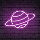 Planet mit Ring LED-Neonschild Wohnzimmer Bar