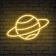 Brighten Your Bedroom, Playroom, or Theme Party Ambiance with the Whimsical Planet Cute Space Neon Sign.