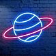Planet mit Ring LED-Neonschild Wohnzimmer Bar