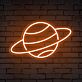Brighten Your Bedroom, Playroom, or Theme Party Ambiance with the Whimsical Planet Cute Space Neon Sign.