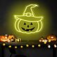 Kürbis mit Hexenhut LED-Neonschild für Halloween Party