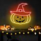 Brighten Up Your Halloween Festivities: Perfect Pumpkin Hat Neon Sign for Home Decor, Office Celebrations, and Themed Parties.