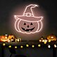Kürbis mit Hexenhut LED-Neonschild für Halloween Party