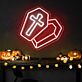Sarg mit Kreuz LED-Neonschild für Halloween Party