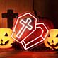 Sarg mit Kreuz LED-Neonschild für Halloween Party