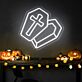 Sarg mit Kreuz LED-Neonschild für Halloween Party