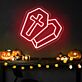 Sarg mit Kreuz LED-Neonschild für Halloween Party