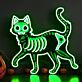 Enhance Your Halloween Festivities and Home Ambiance with the Spooky Skeleton Cat LED Neon Sign.