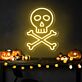Brighten up your Halloween Bash or Haunted House decor with the Spooky Skeleton Skulls Neon Sign.