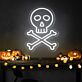 Totenkopf mit gekreuzten Knochen LED-Neonschild für Halloween Party