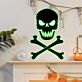 Totenkopf mit gekreuzten Knochen LED-Neonschild für Halloween Party