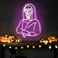 Skelett Mona Lisa LED-Neonschild Halloween Wohnzimmer
