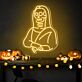 Skelett Mona Lisa LED-Neonschild Halloween Wohnzimmer