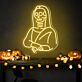 Skelett Mona Lisa LED-Neonschild Halloween Wohnzimmer