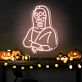 Skelett Mona Lisa LED-Neonschild Halloween Wohnzimmer