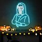 Skelett Mona Lisa LED-Neonschild Halloween Wohnzimmer