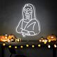 Skelett Mona Lisa LED-Neonschild Halloween Wohnzimmer