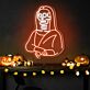 Skelett Mona Lisa LED-Neonschild Halloween Wohnzimmer