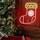 Weihnachtsstrumpf mit Schneeflocke LED-Neonschild Wohnzimmer Weihnachten