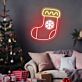 Weihnachtsstrumpf mit Schneeflocke LED-Neonschild Wohnzimmer Weihnachten