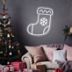 Weihnachtsstrumpf mit Schneeflocke LED-Neonschild Wohnzimmer Weihnachten