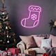 Weihnachtsstrumpf mit Schneeflocke LED-Neonschild Wohnzimmer Weihnachten