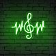 Violinschlüssel mit Klangwellen LED-Neonschild