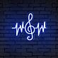 Violinschlüssel mit Klangwellen LED-Neonschild
