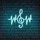 Violinschlüssel mit Klangwellen LED-Neonschild
