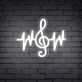 Violinschlüssel mit Klangwellen LED-Neonschild
