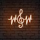 Violinschlüssel mit Klangwellen LED-Neonschild
