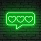 Sprechblase mit drei Herzen LED-Neonschild Wohnzimmer Café