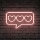 Brighten Up Your Love Story: Speech Bubble Hearts Neon Sign for Weddings, Anniversaries, and Romantic Home Décor.