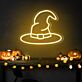 Hexenhut LED-Neonschild für Halloween Party