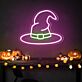 Hexenhut LED-Neonschild für Halloween Party